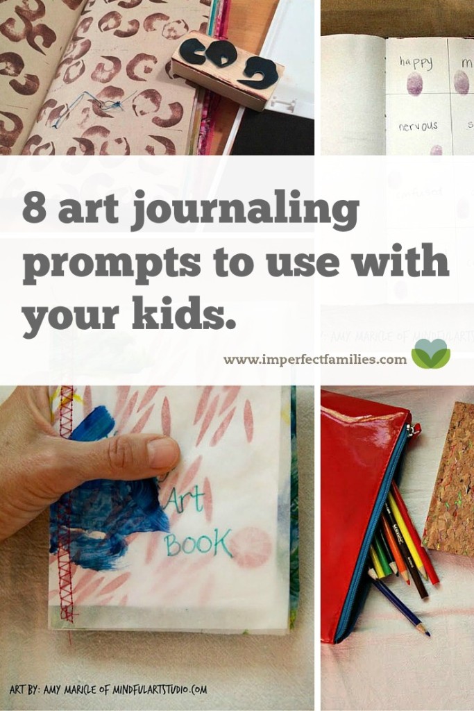 Connect with your kids through art! Use these 8 art journaling prompts to get started art journaling with your kids today!